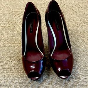Louis Vuitton patent leather burgundy pumps